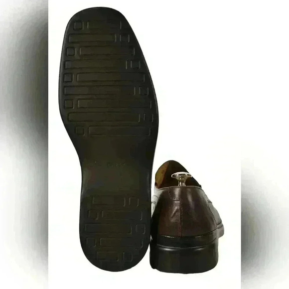 NWOB BALLY BROWN CALFSKIN LEATHER ROGADO SQUARE TOE SLIP ON LOAFERS 10EEE ITALY - Picture 4 of 9